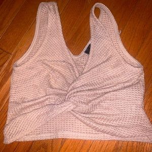 Knitted tan crop top
